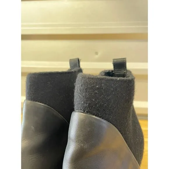 Vince Aren Open Toe Leather Bootie Black Womens Size 8.5