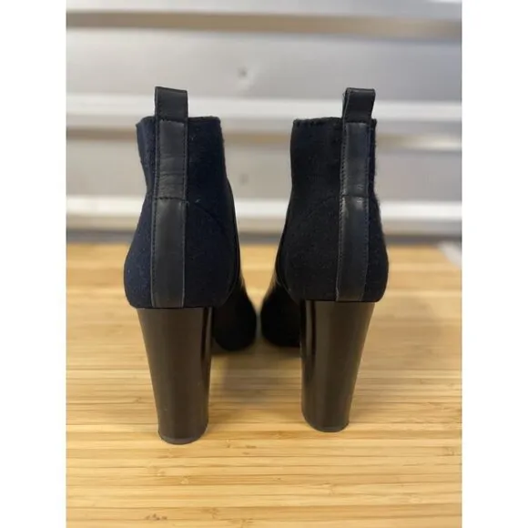 Vince Aren Open Toe Leather Bootie Black Womens Size 8.5