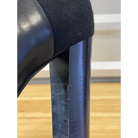 Vince Aren Open Toe Leather Bootie Black Womens Size 8.5