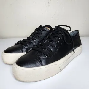 VINCE Bale Black and White Leather Platform Sneakers Size 8.5