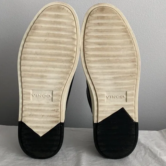 Vince Bensley Black Leather Platform Lace Up Sneakers 8.5