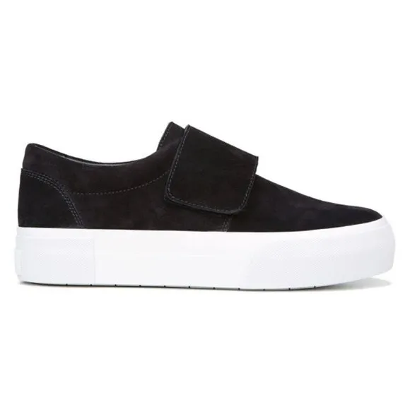 Vince: Cage Suede Platform Black Velco Slip-On Sneakers - Women’s USA 7 / EUR 37