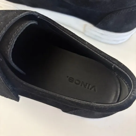 Vince: Cage Suede Platform Black Velco Slip-On Sneakers - Women’s USA 7 / EUR 37
