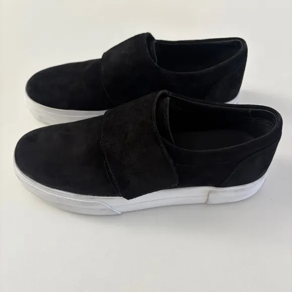 Vince: Cage Suede Platform Black Velco Slip-On Sneakers - Women’s USA 7 / EUR 37