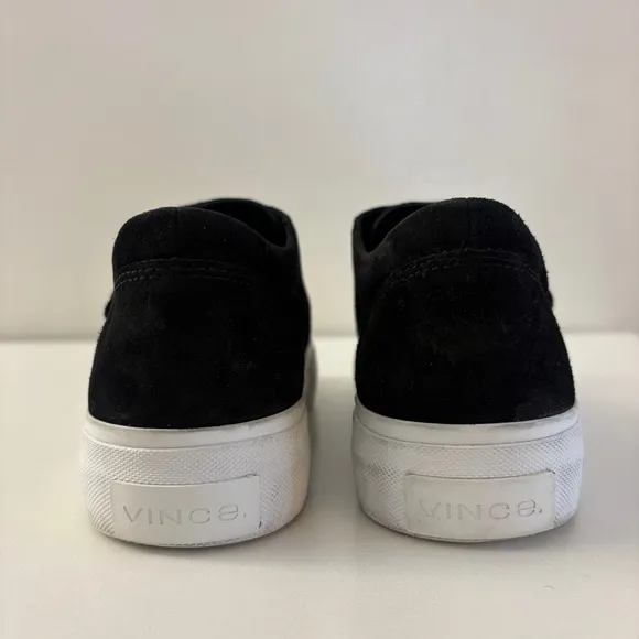 Vince: Cage Suede Platform Black Velco Slip-On Sneakers - Women’s USA 7 / EUR 37