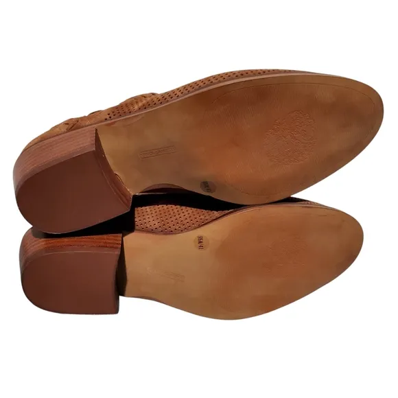 Vince Camuto Brown Leather Zip Ankle Booties Boots Women's Size 9.5M