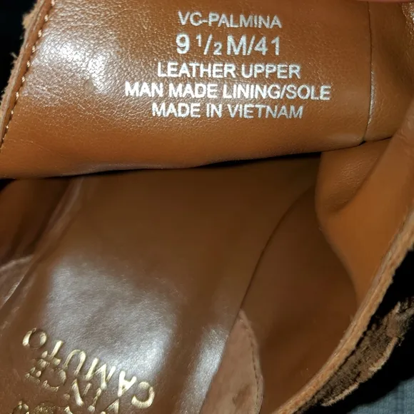 Vince Camuto Brown Leather Zip Ankle Booties Boots Women's Size 9.5M