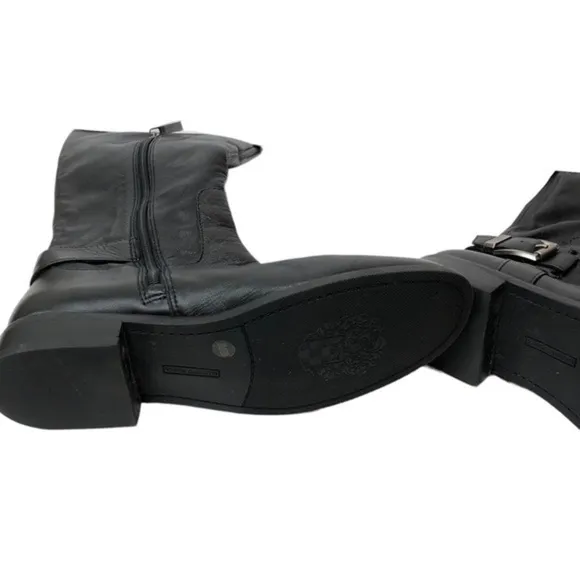 Vince Camuto Leather Buckle Boots Black