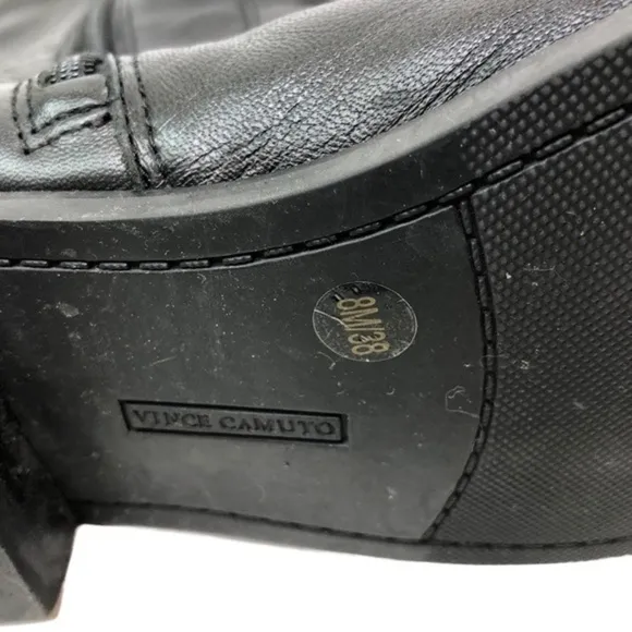 Vince Camuto Leather Buckle Boots Black
