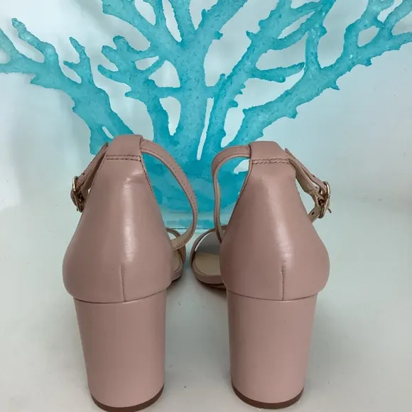 Vince Camuto Sandals Blush pink high heel ankle strap Leathers Shoes Sz 8.5M/ 39