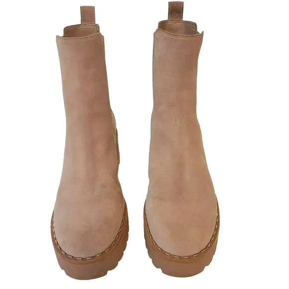 Vince Camuto Suede Leather Chelsea Lug Malva Pink Boots Size 9M