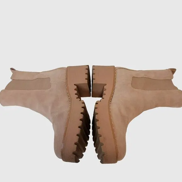 Vince Camuto Suede Leather Chelsea Lug Malva Pink Boots Size 9M
