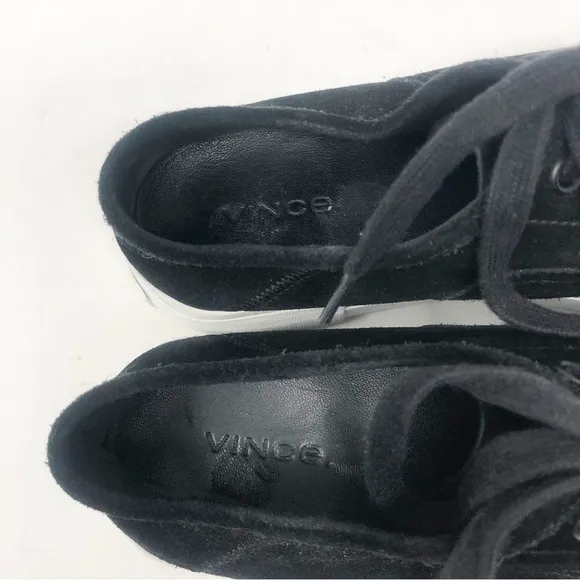 VINCE | Copley Black Suede Platform Lace Up Sneakers Women’s Size 6