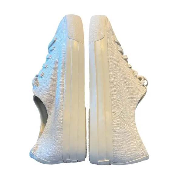 Vince Heaton Platform Lace Up Sneakers NEW Size 9.5 Off White Fabric