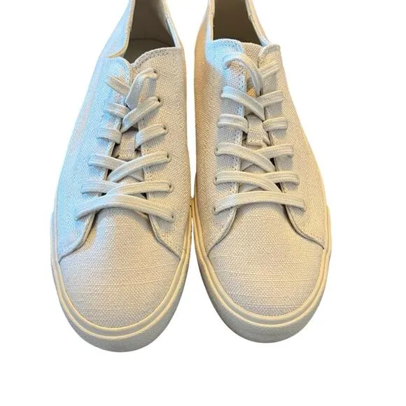 Vince Heaton Platform Lace Up Sneakers NEW Size 9.5 Off White Fabric