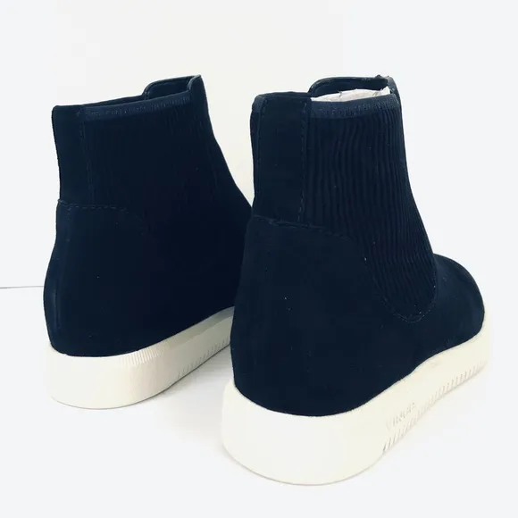 Vince High-Top Black Suede Leather Sneakers