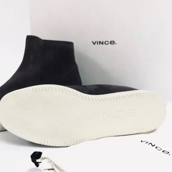 Vince High-Top Gray Suede Leather Sneakers