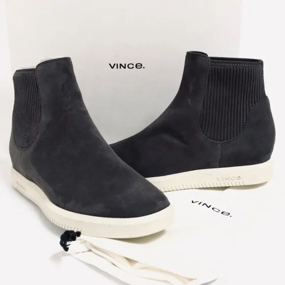 Vince High-Top Gray Suede Leather Sneakers