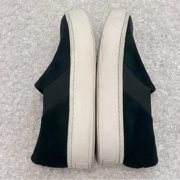 Vince Ladies Size 6 1/2 Black Suede Slip On Sneakers