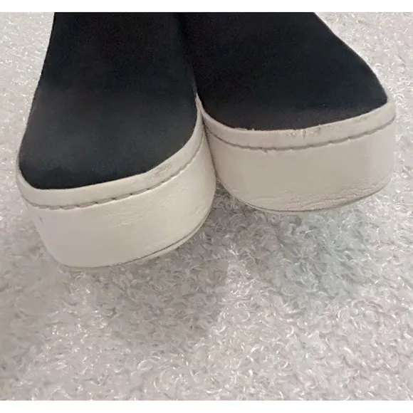 Vince Ladies Size 6 1/2 Black Suede Slip On Sneakers