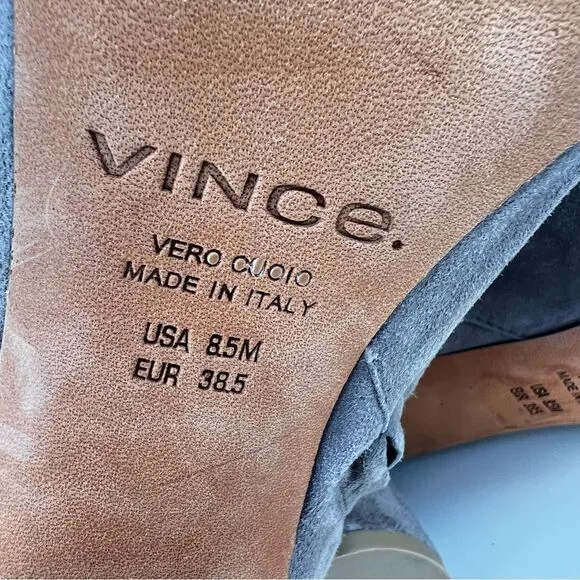VINCE. Ridley Suede Grey Boots Booties 8.5