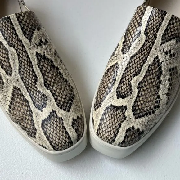 Vince Saxon 2 Snake Embossed Leather Platform Sneakers Slip-On Reptile Size 9.5