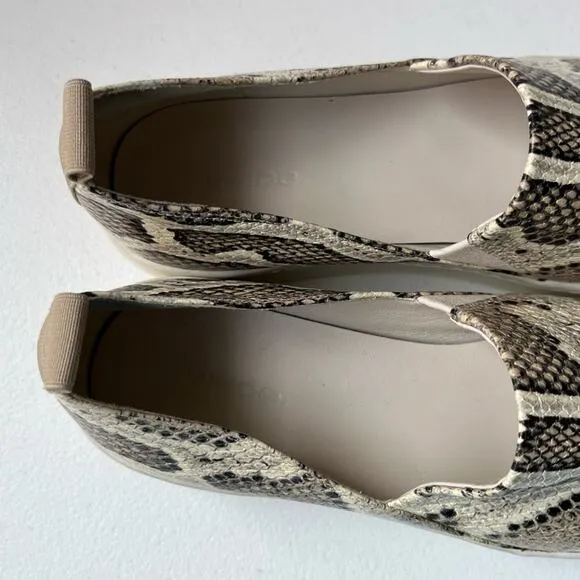 Vince Saxon 2 Snake Embossed Leather Platform Sneakers Slip-On Reptile Size 9.5