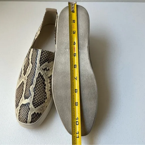 Vince Saxon 2 Snake Embossed Leather Platform Sneakers Slip-On Reptile Size 9.5