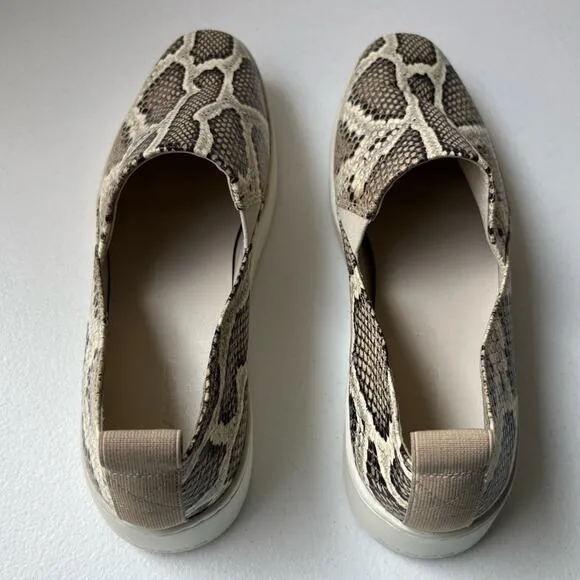 Vince Saxon 2 Snake Embossed Leather Platform Sneakers Slip-On Reptile Size 9.5