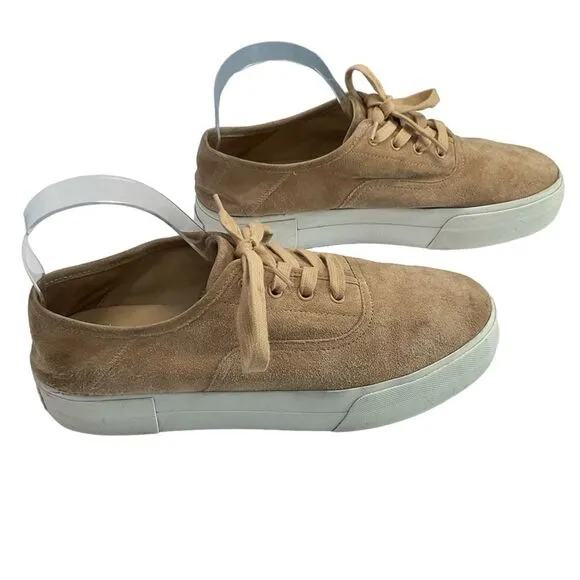 Vince Tan Suede Platform Low Top Sneakers Size 8.5