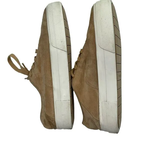 Vince Tan Suede Platform Low Top Sneakers Size 8.5