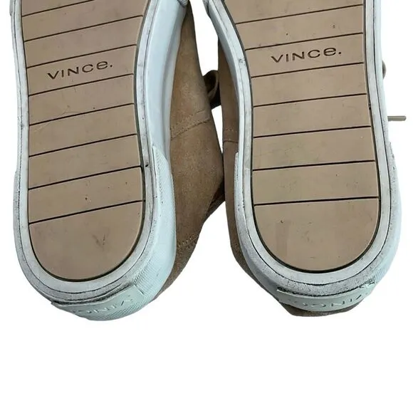 Vince Tan Suede Platform Low Top Sneakers Size 8.5