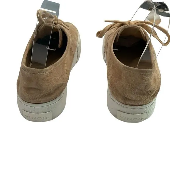 Vince Tan Suede Platform Low Top Sneakers Size 8.5