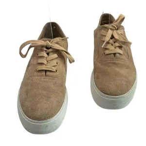 Vince Tan Suede Platform Low Top Sneakers Size 8.5