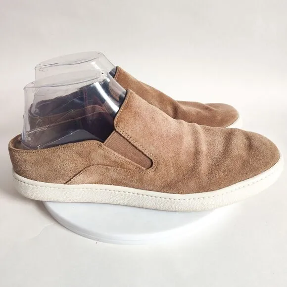 Vince Verrell Slip on Beige Taupe Suede Sneakers Mules Shoes Women's Size 7.5