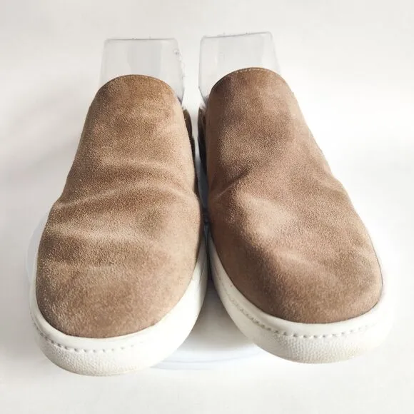 Vince Verrell Slip on Beige Taupe Suede Sneakers Mules Shoes Women's Size 7.5