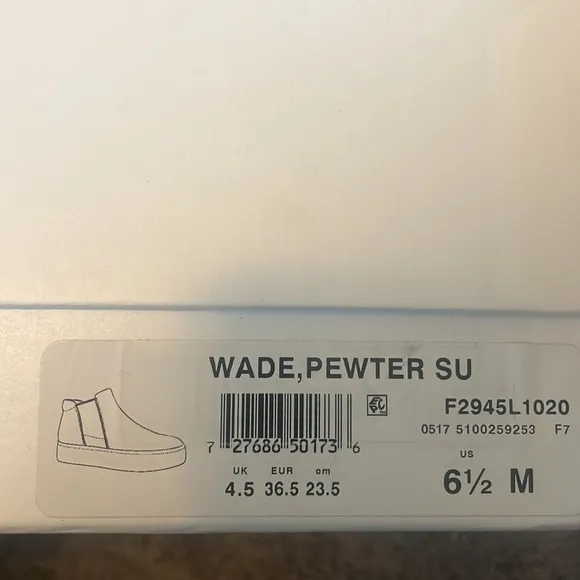 Vince Wade Pewter high top suede sneakers 6.5