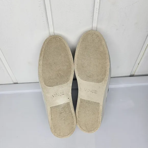 Vince Warner Gray Zip Front Nubuck Leather Platform Slip On Sneakers Women's 9.5