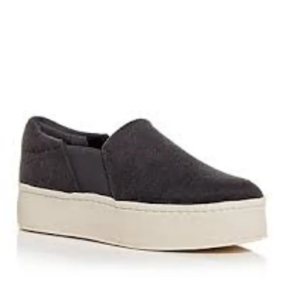 Vince Warren Gray Suede Slip On Sneakers
