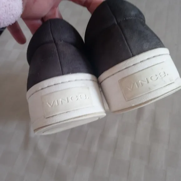 Vince Warren Gray Suede Slip On Sneakers