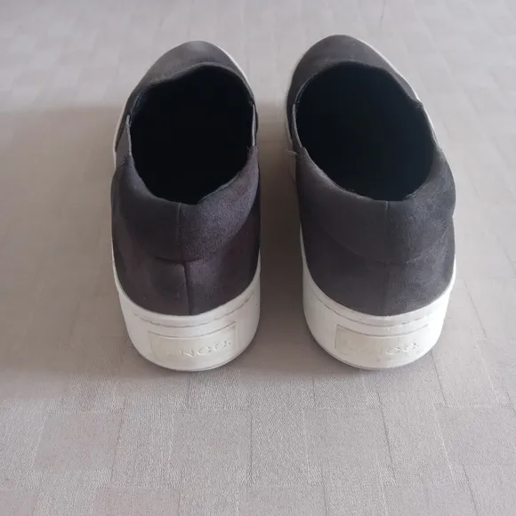 Vince Warren Gray Suede Slip On Sneakers