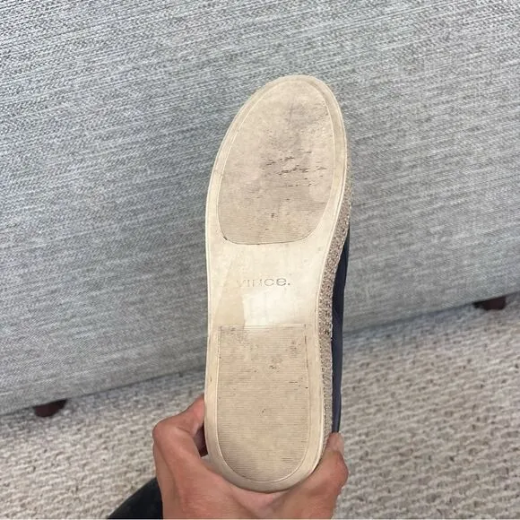Vince Wilden Coastal Navy Blue Suede Espadrille Platform Slip On Shoes