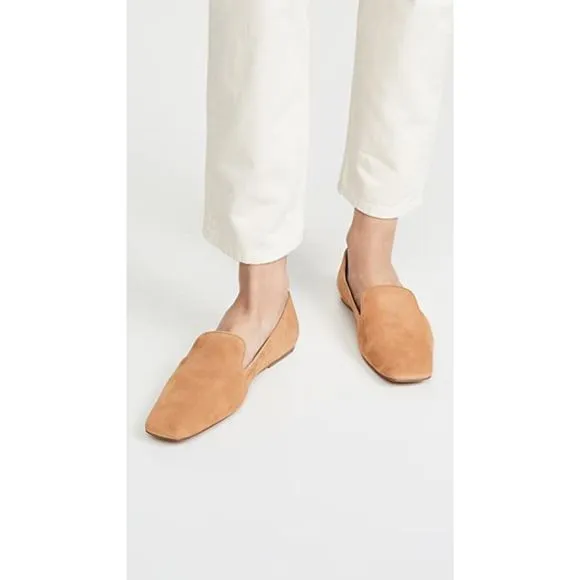 VINCE. Womens Beige Padded Clark Square Toe Slip On Leather Loafers Shoes 6 M