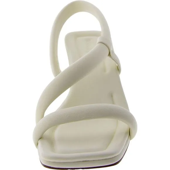 Vince Womens Coline White Leather Strappy Slingback Sandals Shoes New