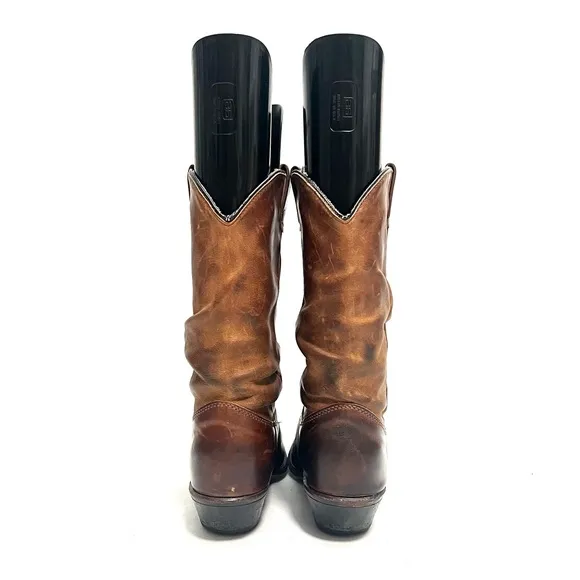 Vintage 1990s women’s brown leather western style slouchy cowboy boots