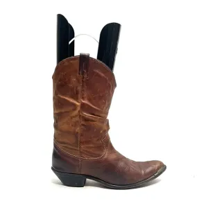 Vintage 1990s women’s brown leather western style slouchy cowboy boots