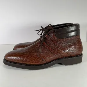 VINTAGE Allen Edmonds ALPINE Men’s 9 C Brown Embossed Lace Up Ankle Boot Vibram