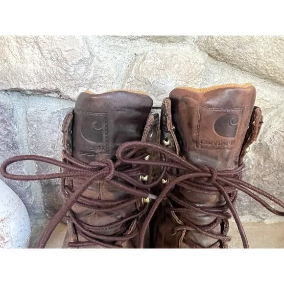 Vintage Carhartt Logger Boot Safety Toe Brown Leather Packer Work 10.5 EE