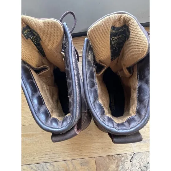 Vintage Carhartt Logger Boot Safety Toe Brown Leather Packer Work 10.5 EE