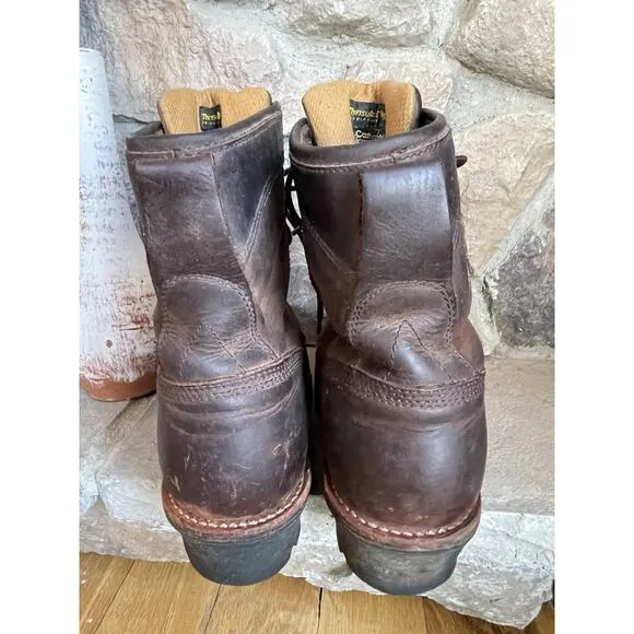 Vintage Carhartt Logger Boot Safety Toe Brown Leather Packer Work 10.5 EE